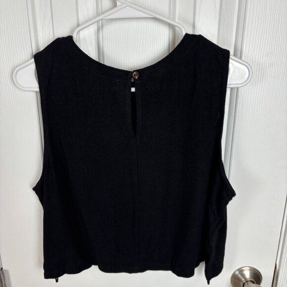 Petal &‎ Pup Marnie Tank & Wide Leg Pants Linen Set in Black Size L New - Picture 2 of 9